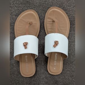 Franco Sarto White Slip On Sandals Size 8.5 NWT